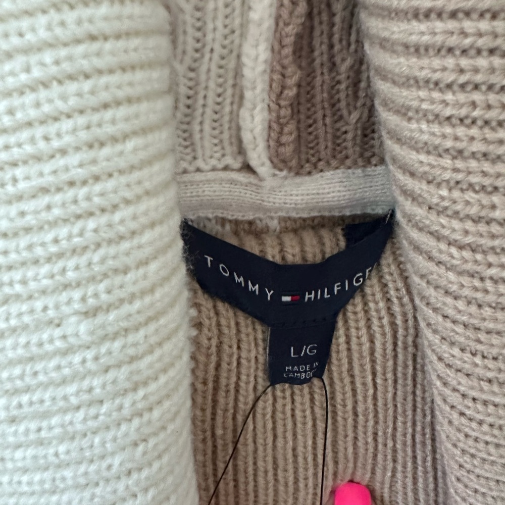 Tommy Hilfiger Colorblock Cowl Neck Sweater NWT Size L - Picture 9 of 10